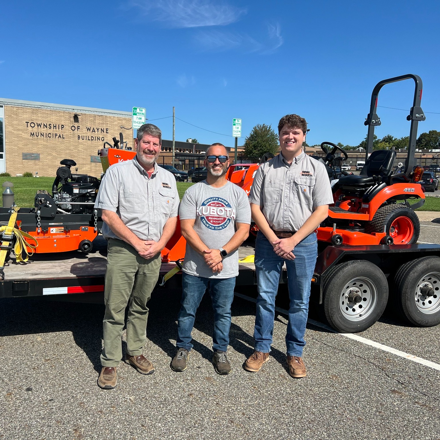 Marshall Machinery delivering Kubota equipment in support of I Want To Mow Your Lawn.