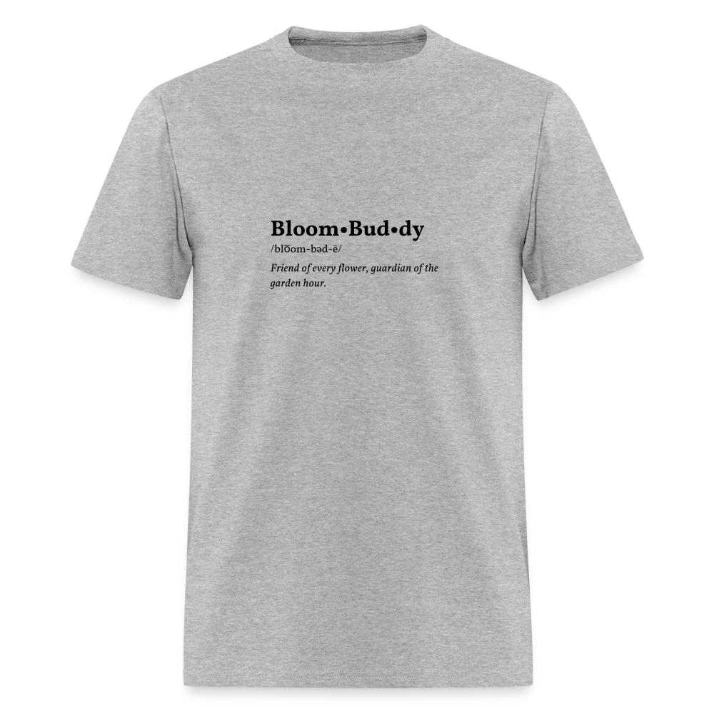 Bloom Buddy design printed on a unisex t-shirt