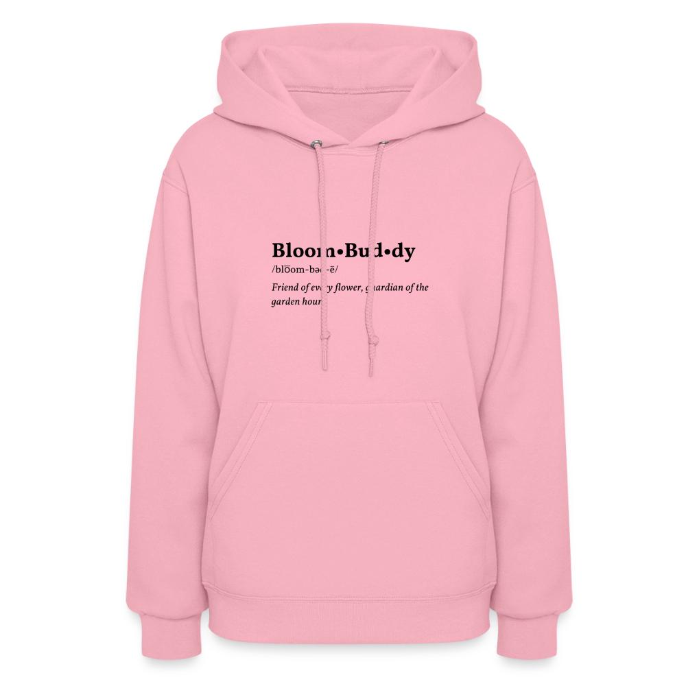 Bloom Buddy design printed on a pullover hoodie