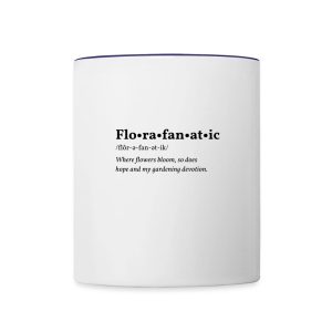 Florafanatic design printed on a contrast coffee mug