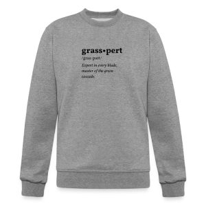Grasspert design printed on a gardening sweatshirt