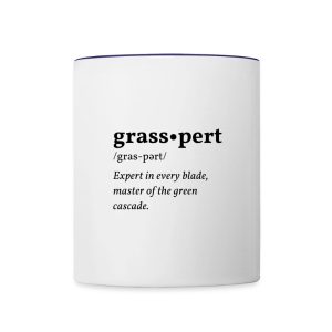 Grasspert design printed on a contrast coffee mug