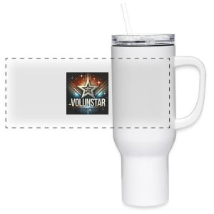 Volunstar star-badge design printed on a 40 oz travel tumbler