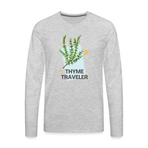 Green hand-and-grass design printed on a long-sleeve lawn shirt