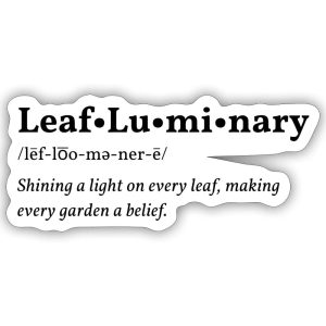 Leaf Luminary design printed on a die-cut sticker
