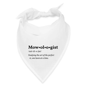 Mowologist design printed on a bandana