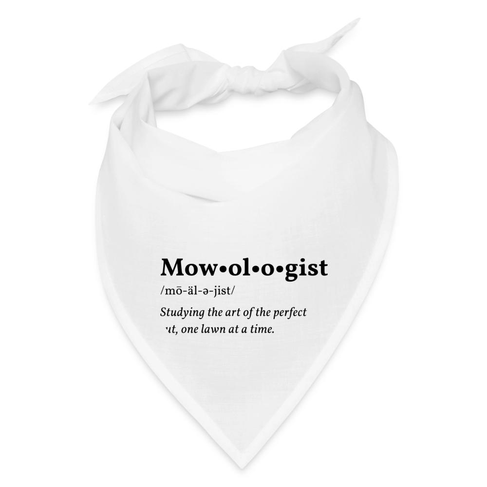 Mowologist design printed on a bandana
