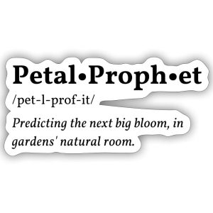Petal Prophet design printed on a die-cut sticker