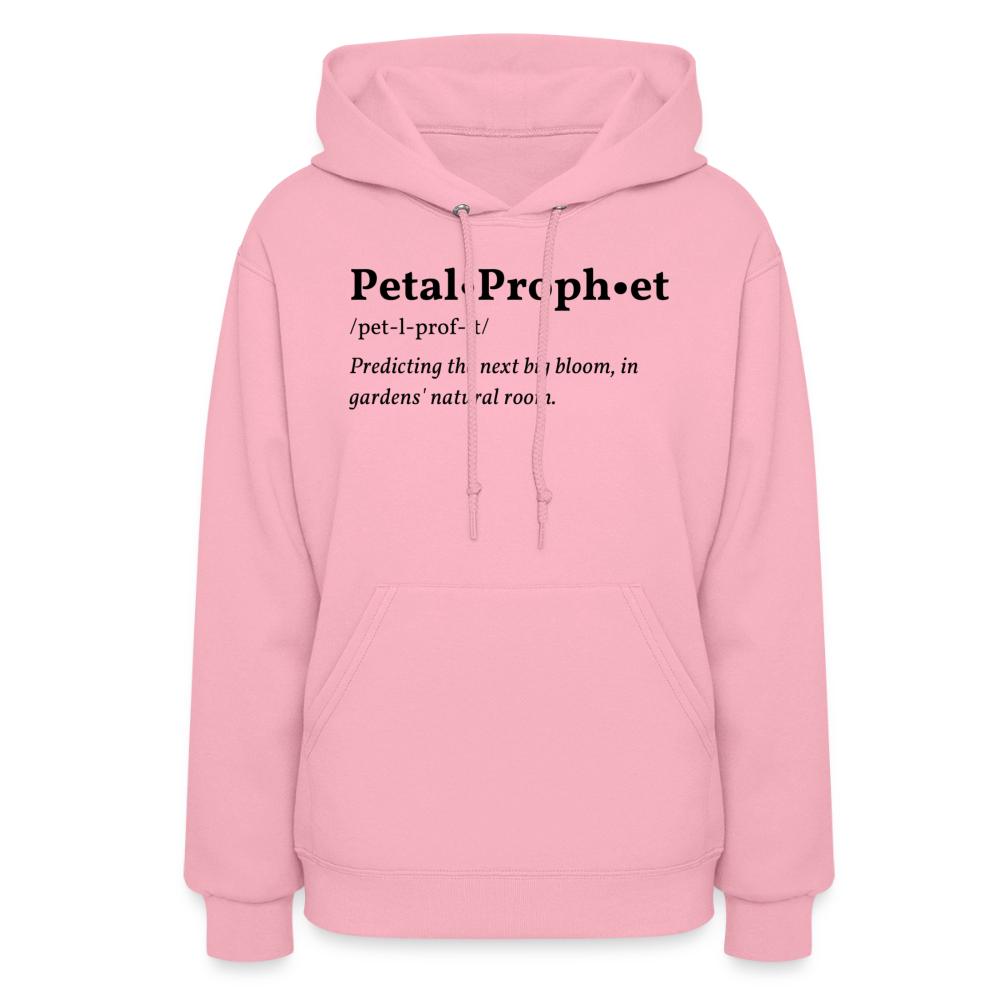 Petal Prophet design printed on a women's gardening hoodie