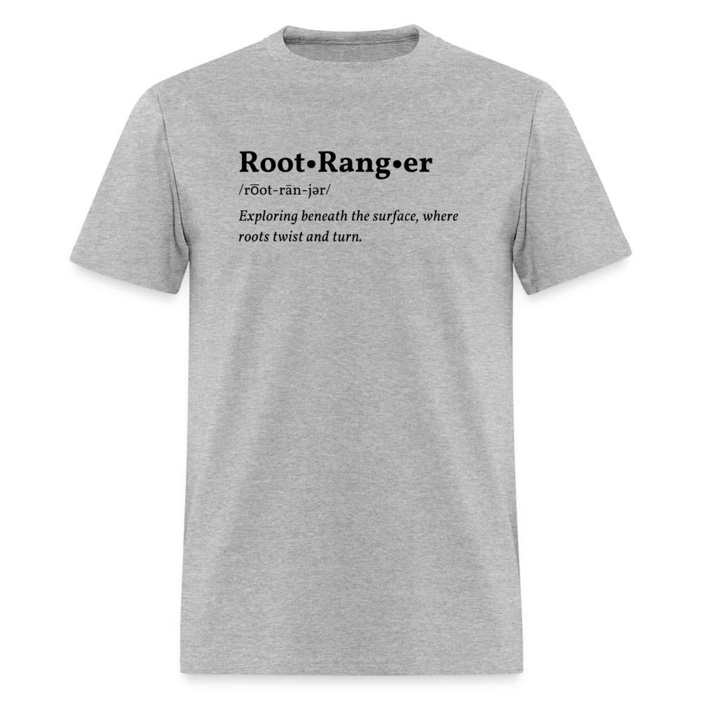Root Ranger design printed on a gardening t-shirt