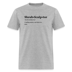 Shrub Sculptor design printed on a gardening t-shirt