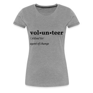 Volunteer design printed on a women's gardening tee